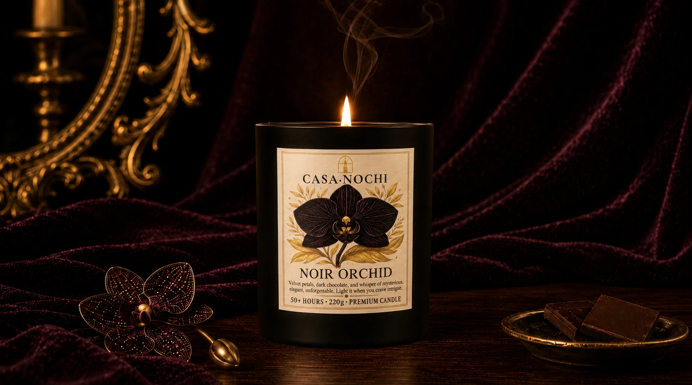 Noir Orchid Candle · Black orchid, plum, dark chocolate | Casa
